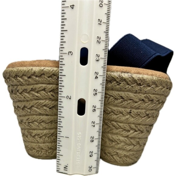 Dressbarn Iris in Navy Wedge Elastic Strap Slingback Sandals Size 9M - Picture 6 of 8